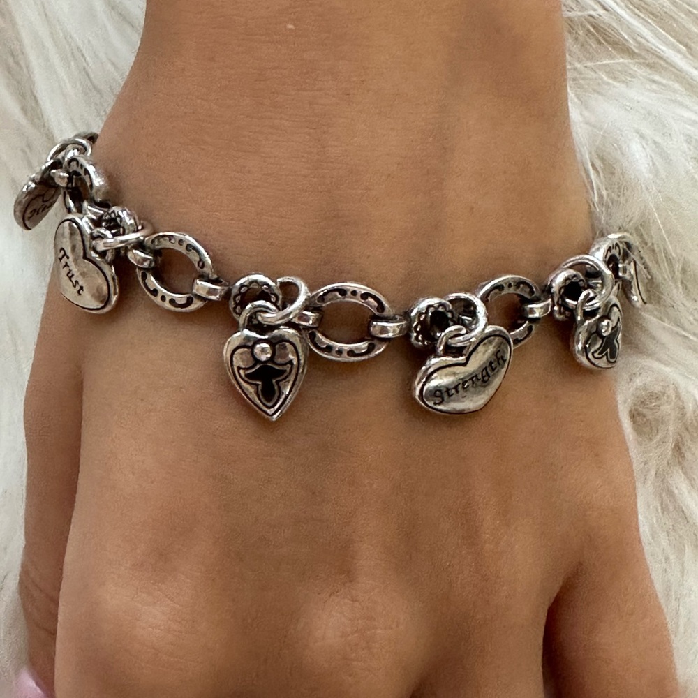 Brighton Silver Heart Charm Bracelet - Silver